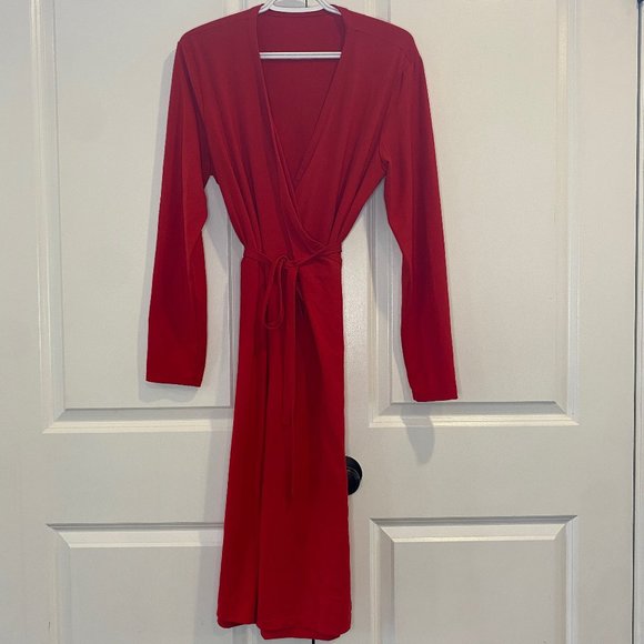 Red Wrap Dress - Picture 2 of 5